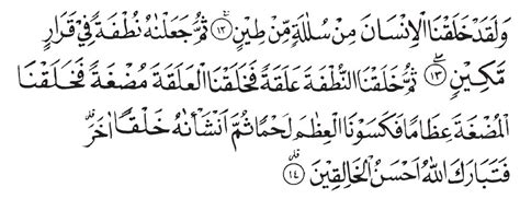 Bal atainaahum bizikrihim fahum 'an zikrihim mu'ridon. Memahami Surah Al-Mu'minun 23 Ayat 12-14 tentang Proses ...