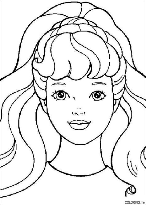 Coloring Page Barbie Face Coloringme