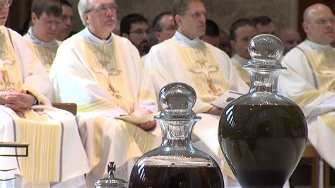oils blessed priests renew vows at chrism mass 2013 youtube