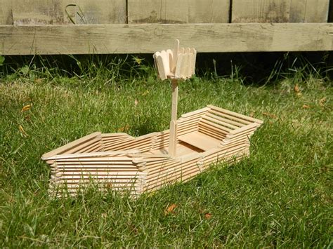 Popsicle Stick Building Projects The popsicle stick boat | Popsicle stick boat, Craft stick ...