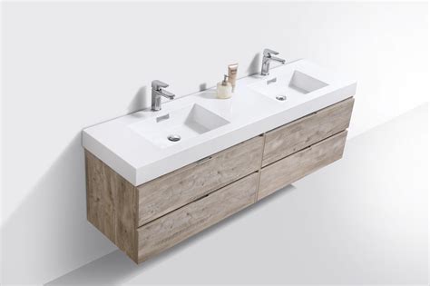 And browse a large selection of wall mount vanity cabinets for sale in our showroom. Bliss 72" Nature Wood Wall Mount Double Sink Modern ...