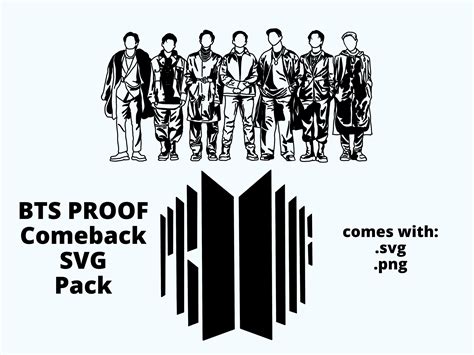 BTS Proof Album Comeback Svg Png Logo Pack We Are Bulletproof Bt Vinyl Prints Instant Download