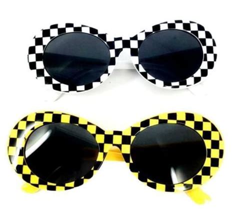 Pin On 2019 Kurt Cobain Oval Checkered Clout Goggles Sunglasses