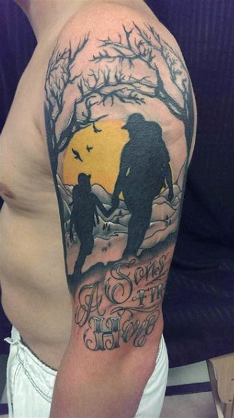 Check spelling or type a new query. Memorial like colored camping father and son tattoo on ...