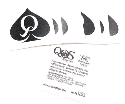 buy 20 3d qos queen of spades temporary tattoos hotwife bbc cuckold swinger online at