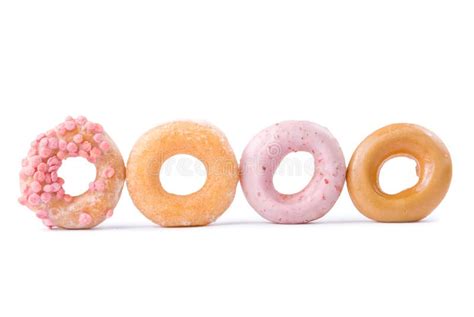 Colorful Delicious Donut In A Row Stock Image Image Of Bake Color