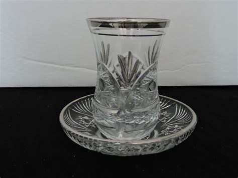 6 Pieces Of Turkish Silver Tea Glasses Tea Set Glass Mug Hot Tea