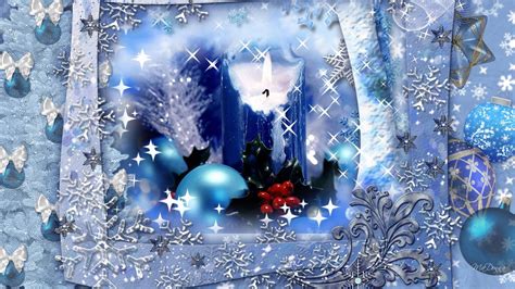 Christmas Cle Blue Hd Desktop Wallpaper Widescreen