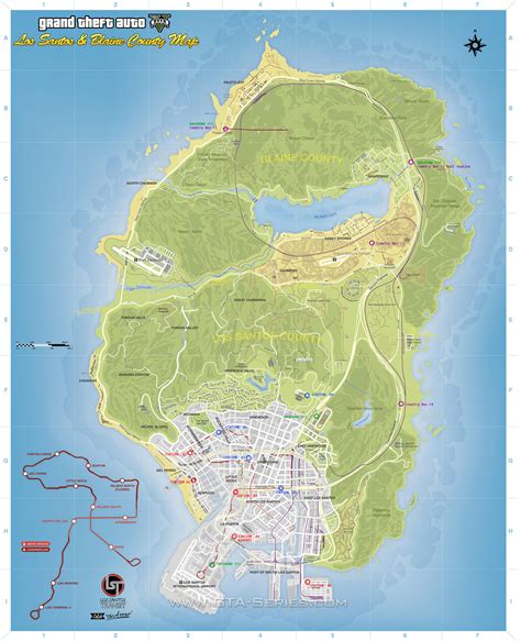Los Santos Satellite Map Tourist Map 80cm80cm Hd Prin