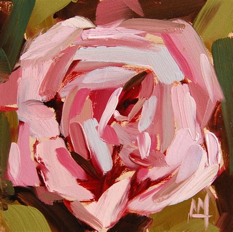 Pink Rose No 14 Original Floral Oil Painting By Angela Moulton Acrylic