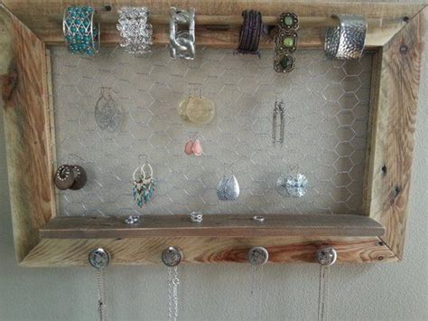 Natural Pallet Jewelry Holder Jewelry Display Rustic Jewelry