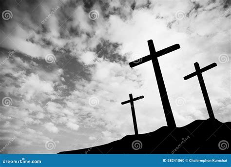 Three Crosses On A Hill Stock Photo Image Of Peace Belief 58241860