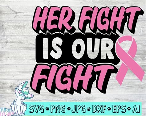 her fight is our fight svg breast cancer svgcancer ribbon etsy