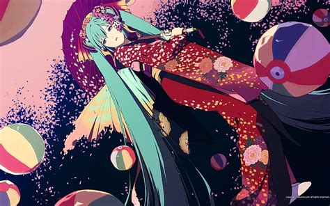 Online Crop Hd Wallpaper Vocaloid Multicolor Hatsune Miku Patterns Twintails Umbrellas