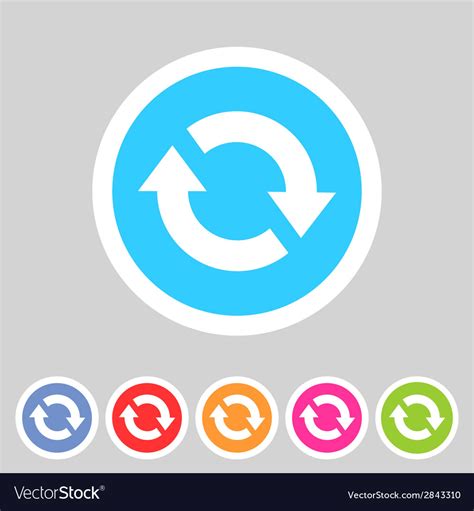 Refresh Reload Flat Icon Badge Royalty Free Vector Image