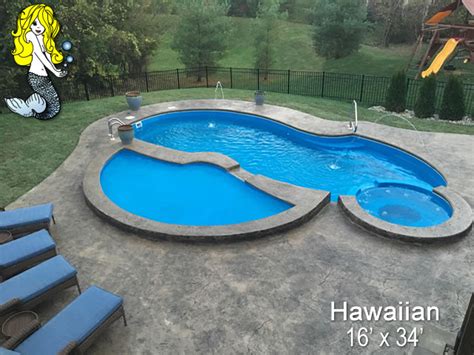Hawaiian Pools With Spa Fiberglass Swimming Pools Tallman Pools