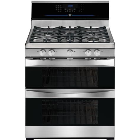 Kenmore Elite 78153 59 Cu Ft Double Oven Gas Range Stainless Steel