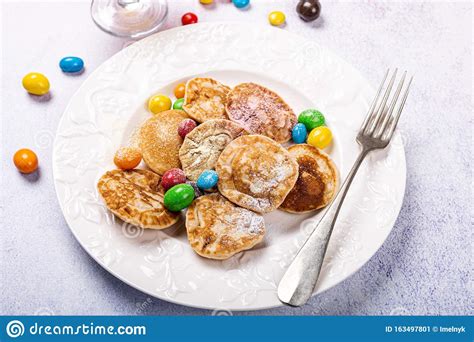 Dutch Mini Pancakes Called Poffertjes Stock Image Image Of Holiday