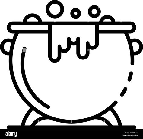 Magic Cauldron Icon Outline Style Stock Vector Image And Art Alamy