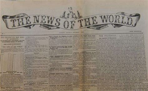 First Copy Of The News Of The World Discovered In A Home In Sandwich