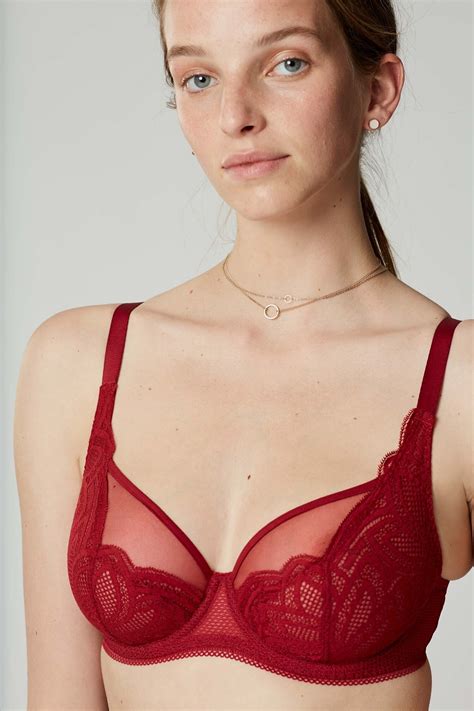 Grace Red Underwired Bra In Lace Maison Lejaby