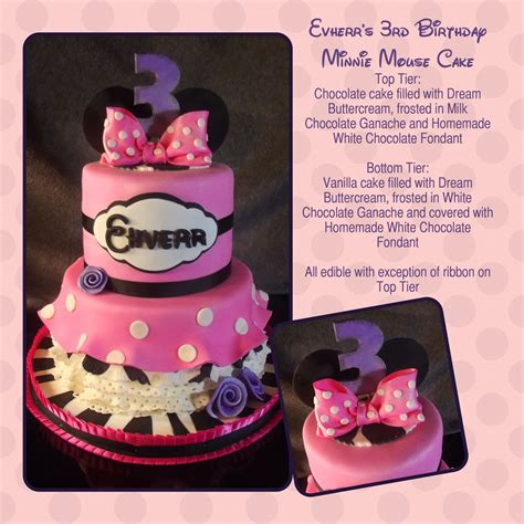 Le Mie Cose Favorites Minnie Mouse 3rd Birthday Cake With Zebra Print