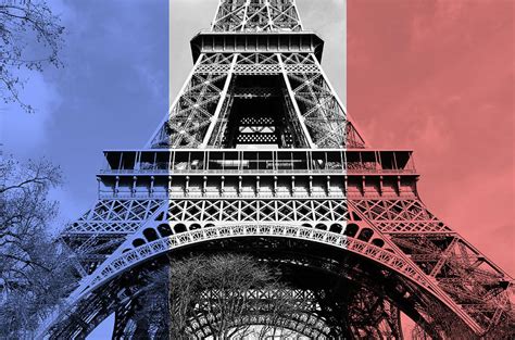 France flag in watercolor splash with support message. French Flag Motif Eiffel Tower First And Second Floors ...