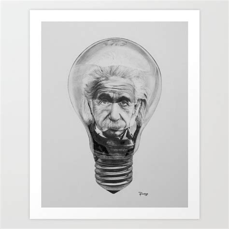Einstein Light Bulb Art Print By Rrc Art Society6