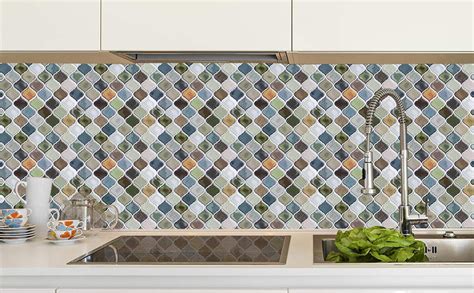 It matches your kitchen perfectly applying to such as sink, cabinets, stovetop behind to apply, just peel and stick onto any clean, flat surfaces like wall, furniture or as window screen, and you are good to go! Peel and Stick Backsplash Tiles for Kitchen, Stick on Tiles Arabesque Wall Sticker Tile ...