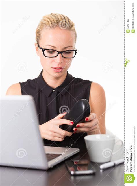 Business Woman In Office Stock Image Image Of Attractive 56484467