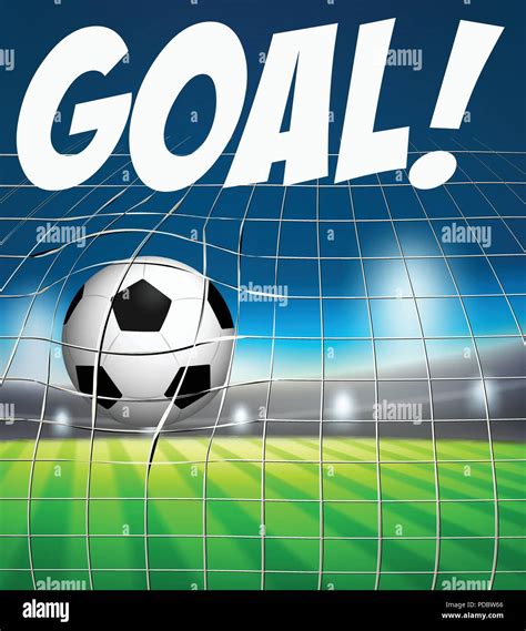 Goal With Soccer Ball In Net Concept Illustration Stock Vector Image
