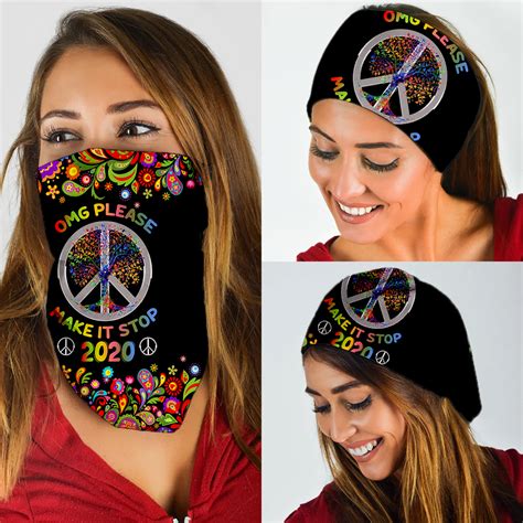 Omg Please Make It Stop 2020 Hippie Bandana Mask Homewix