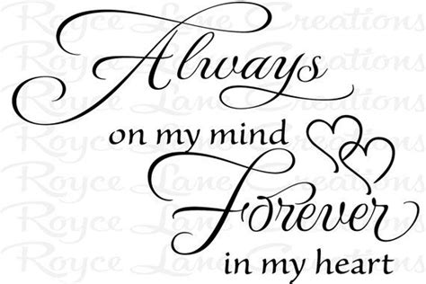 Bedroom Wall Decal Always On My Mind Forever In My Heart Bedroom Decal