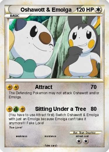 Pokémon Oshawott Emolga Attract My Pokemon Card