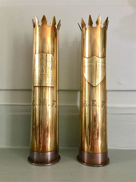 Pair Of Wwii Trench Art Vases Fifth Us Army In Objects And Curiosities