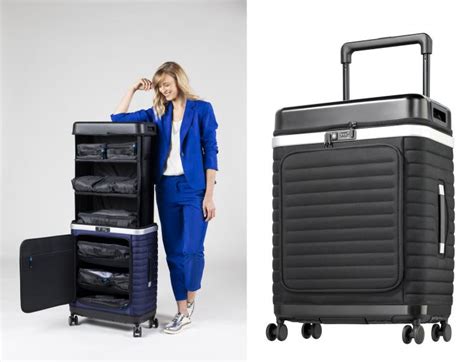 This Ingenious Pull Up Luggage Turns Into A Shelf In Seconds