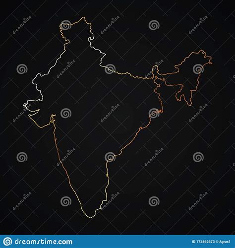 India On Dark Globe With Yellow World Map Vector Illustration