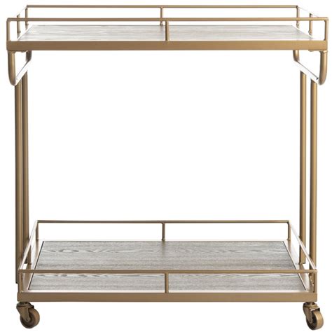 Safavieh Dawson 2 Tier Modern Glam Rectangle Bar Cart With Casters