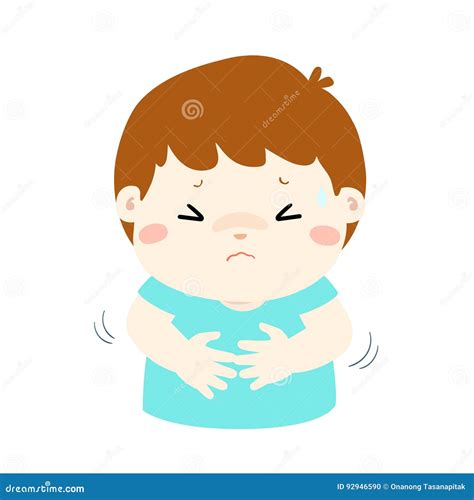 Boy Having Stomach Ache Needing To Urinate Holding His Poo Suffering