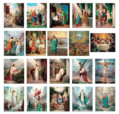The 20 Mysteries Of The Rosary Set Of 20 Prints 8 X10 Lithographs