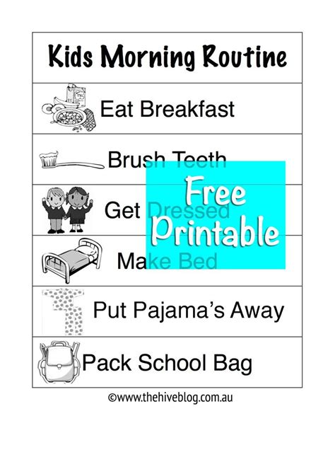 Free Printable Kids Schedule Morning Routine Kids Kids Schedule