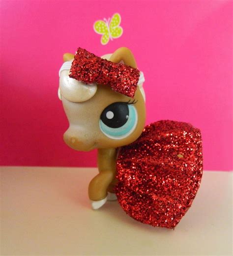 Littlest Pet Shop Christmas Sparkly Skirt And Bow Lps Horse Not