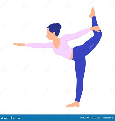 woman in yoga poses vector illustration in cartoon style stock vector illustration of