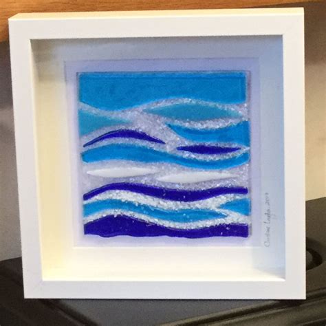 Glass Seascape Wall Hanging Abstract Sea Inspired Glass Art Etsy