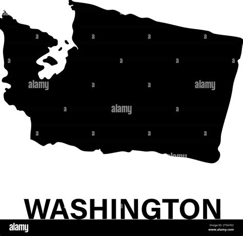 Washington State Silhouette Map Icon Stock Vector Image And Art Alamy
