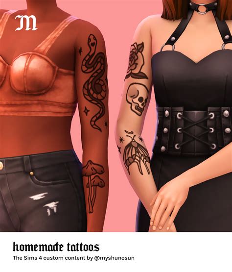 Myshunosun Homemade Tattoos Maxis Match Tattoos