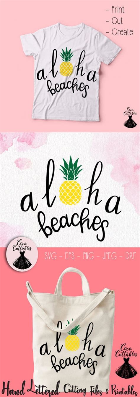 Aloha Beaches Svg Beach Svg Cut File Pineapple Svg Beach Etsy