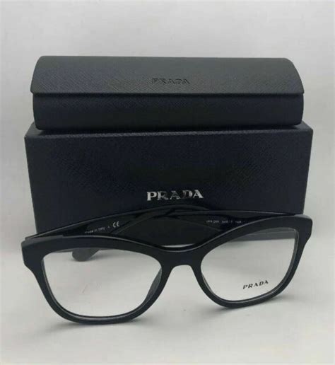 New Prada Eyeglasses Vpr 29r 1ab 1o1 52 17 140 Black Cat Eye Frames W Demo Lens Ebay