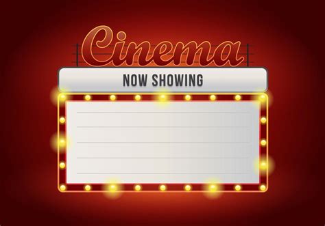 Download Realistic Vintage Cinema Signs Retro Vintage Cinema Lighted