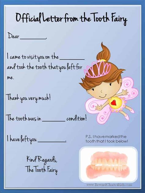 Free Printable Tooth Fairy Letter Printable World Holiday